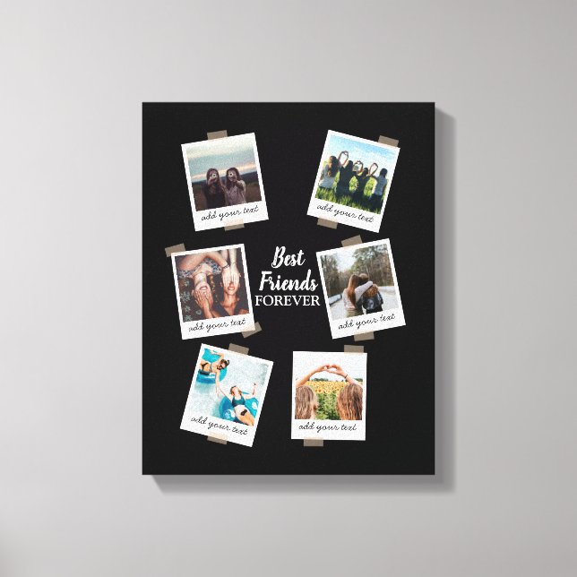 Personalisiert Best Friends 6 Foto Custom Collage Leinwanddruck (Vorderseite)