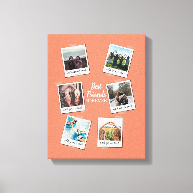 Personalisiert Best Friends 6 Foto Custom Collage Leinwanddruck (Vorderseite)