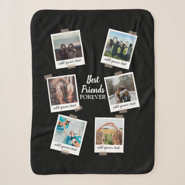Personalisiert Best Friends 6 Foto Custom Collage Sherpadecke (Vorderseite)