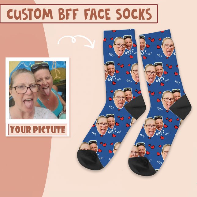 Personalisiert Best Friends Foto - Das blaue Gesic Socken (Von Creator hochgeladen)