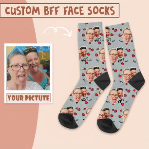 Personalisiert Best Friends Foto - Gesicht auf Gra Socken