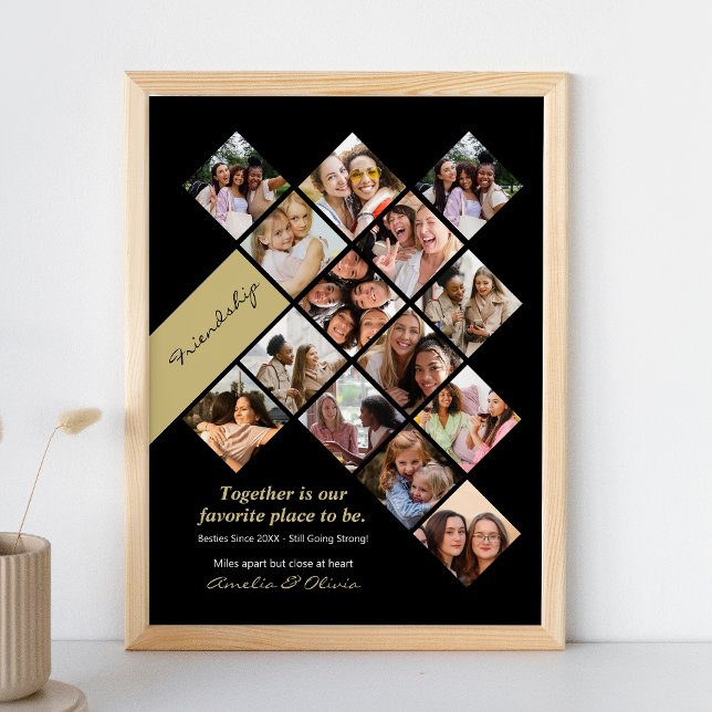 Personalisiert Best Friends Foto Poster, Freundsch (Friends Photo Poster | Friendship Day 2025)