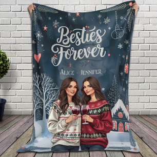 Personalisiert Best Friends Weihnachtsfeiertage Fo Fleecedecke