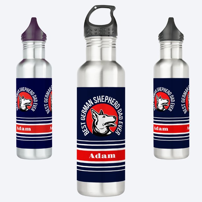 Personalisiert Best German Shepherd Vater Ever Edelstahlflasche (Von Creator hochgeladen)