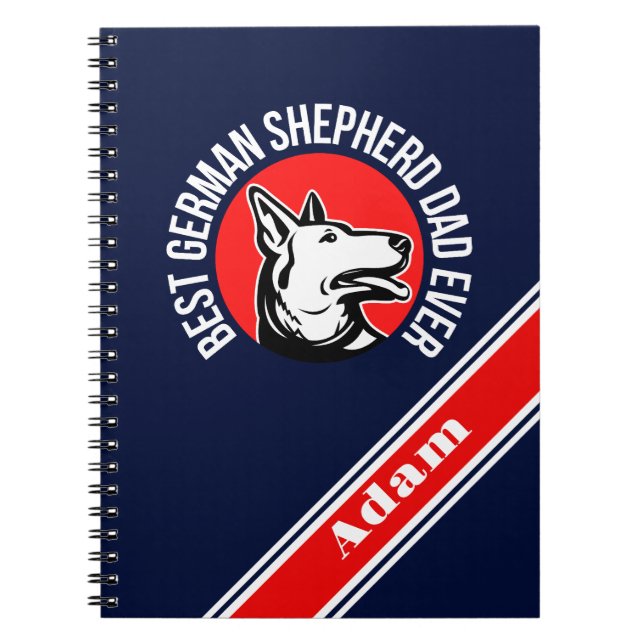 Personalisiert Best German Shepherd Vater Ever Notizblock (Vorderseite)