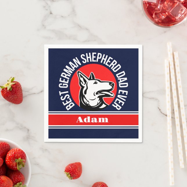 Personalisiert Best German Shepherd Vater Ever Serviette (Beispiel)