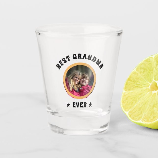 Personalisiert Best Oma je Custom Family Foto Schnapsglas (Vorderseite)