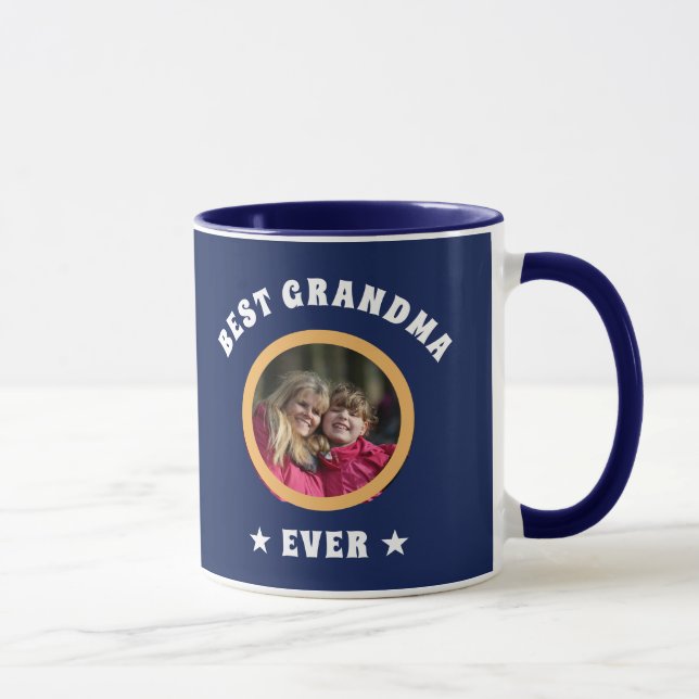 Personalisiert Best Oma je Custom Family Foto Tasse (Rechts)