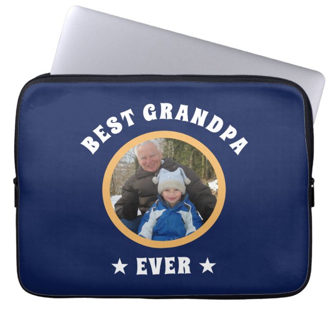 Personalisiert Best Opa je Custom Family Foto Laptopschutzhülle (Vorderseite)