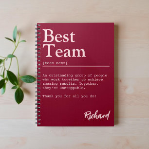 Personalisiert Best Team Definition Burgundy Offic Notizblock