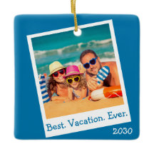 Personalisiert Best Vacation Ever Foto Blau