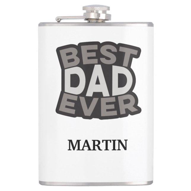 Personalisiert BEST VATER JE Flachmann (Vorderseite)