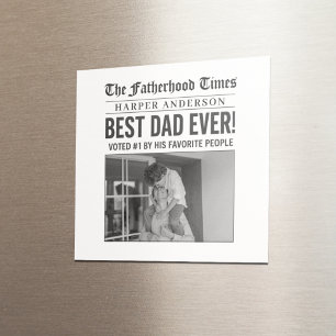 Personalisiert Best Vater je Zeitung Foto Magnet