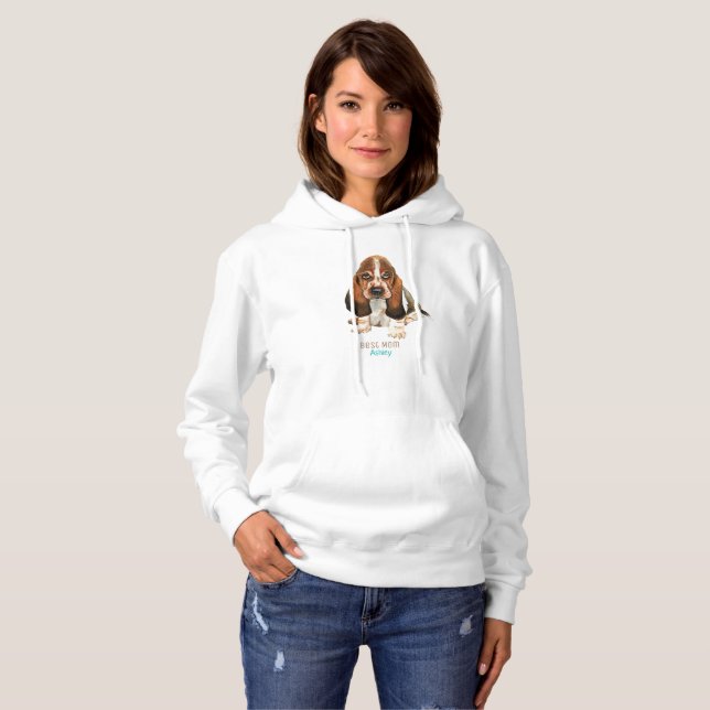 Personalisiert Beste Mama für Hunde oder Vater Bea Hoodie (Vorne ganz)