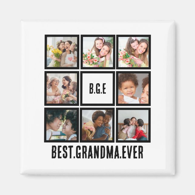 Personalisiert Beste Oma je 8 FotoCollage Magnet (Vorne)