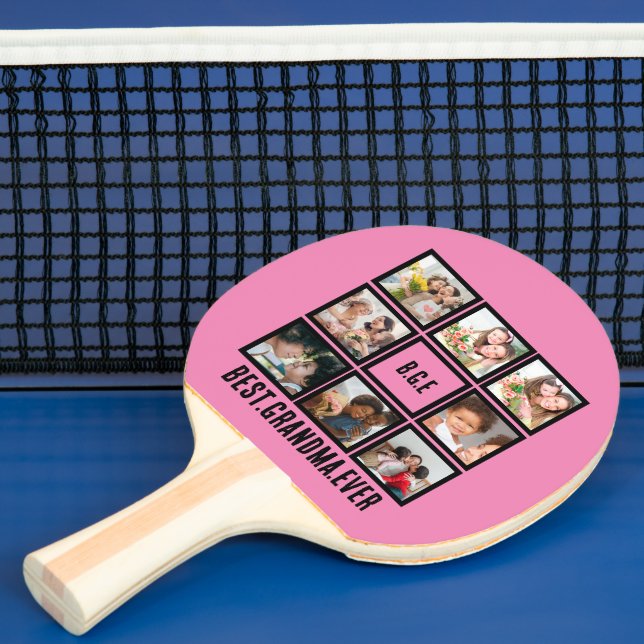 Personalisiert Beste Oma je 8 FotoCollage Tischtennis Schläger (InSitu)