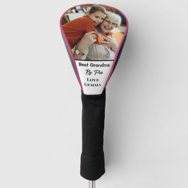 Personalisiert beste Oma per Par-Treiberabdeckung Golf Headcover (Vorderseite)