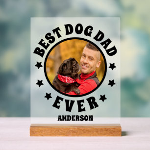 Personalisiert Bester Hund Vater je Foto Mattiert Acrylschild