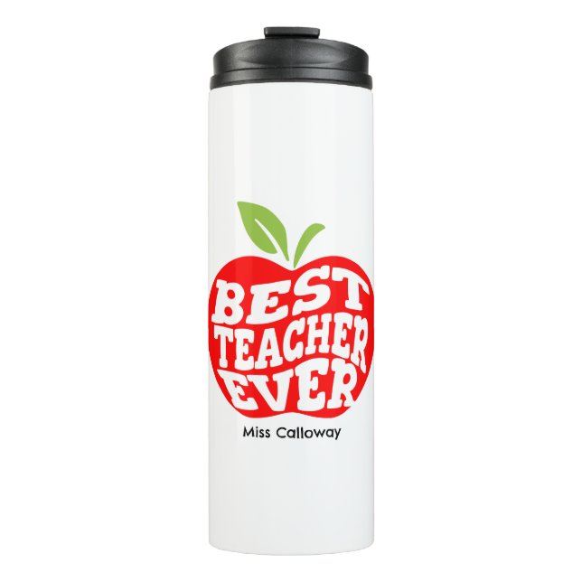 Personalisiert Bester Lehrer je Thermosbecher (Vorderseite)