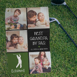 Personalisiert Bester Opa von Par Foto Geschenk Golfhandtuch<br><div class="desc">Überraschen Sie Ihren Golfprofi Opa mit einem Vatertag, Weihnachten oder Geburtstag Geschenk, das er stolz auf den Golfplatz verwenden kann! Fügen Sie 4 (vier) individuelle Bilder zu diesem Design von Ihrem Telefon oder Computer, die süße Wortmarke, die "Best Opa by Par", ein niedliches kleines Herz, das in jede Farbe verändert...</div>