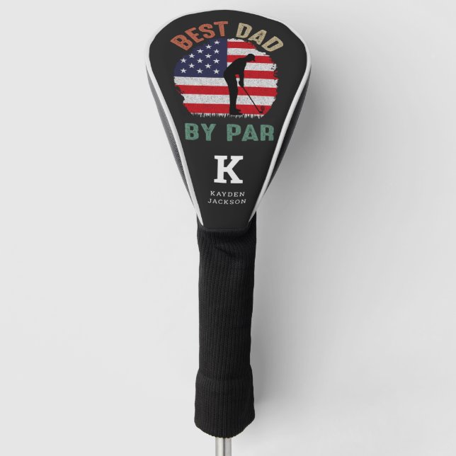 Personalisiert "Bester Vater per Par" Golf Headcover (Vorderseite)