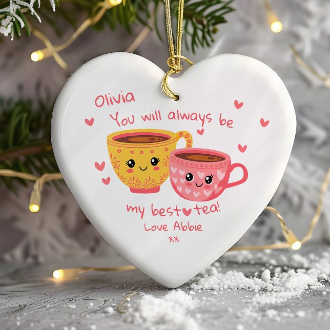 Personalisiert Bestie Hearts Gift Keramik Ornament (Von Creator hochgeladen)