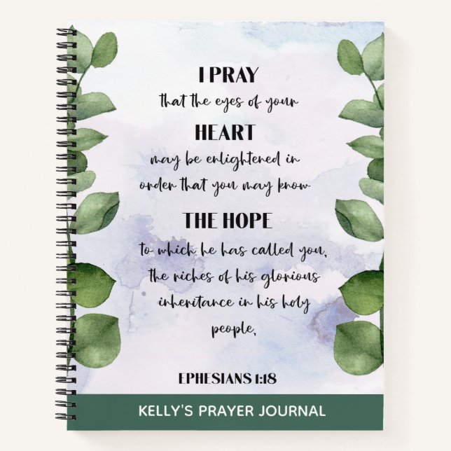 Personalisiert Bibel Verse Greenerity Prayer Journ Notizbuch (Vorderseite)