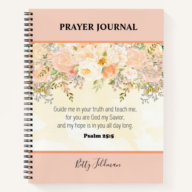 Personalisiert Bibelverse Blumengebet Journal Notizbuch (Vorderseite)