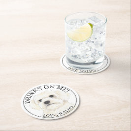 Personalisiert Bichon Havanese Maltese Dog Wedding Runder Pappuntersetzer