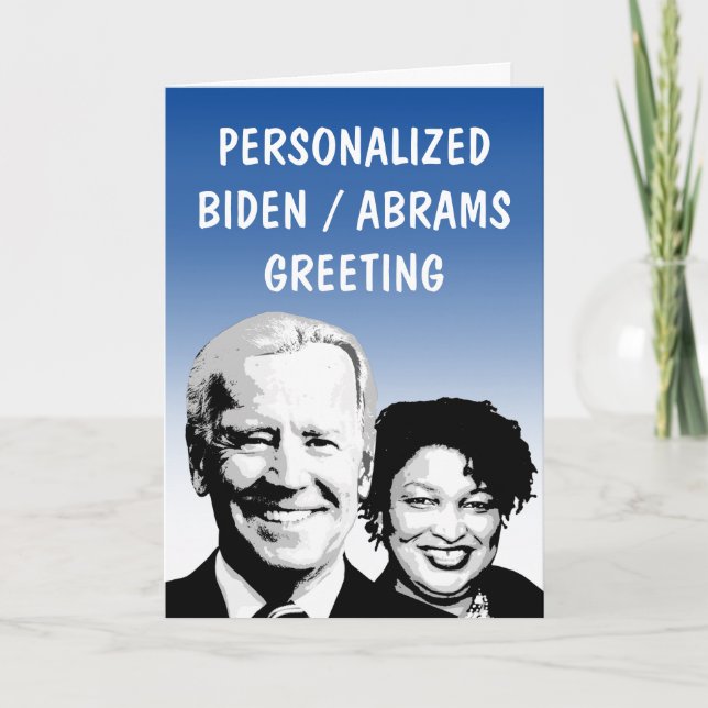 Personalisiert Biden Abrams 2020 Grußkarte Karte (Vorderseite)