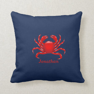 Personalisiert Big Red Crab Blue Kissen