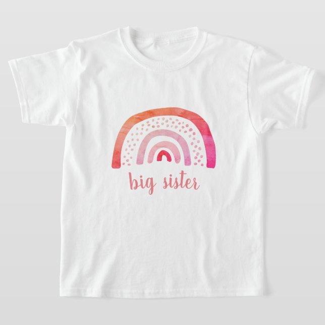 Personalisiert Big Sister Boho Rainbow T-Shirt (Ablage )