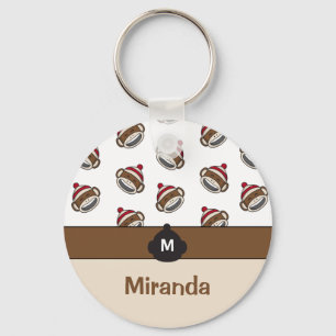 Personalisiert Big Smile Sock Affe Emoji Schlüsselanhänger