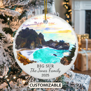 Personalisiert Big Sur Ornament, Kalifornien Staat Keramik Ornament
