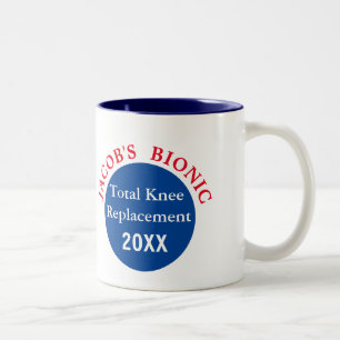 Personalisiert bin ich bionisch (Kniegelenksersatz Zweifarbige Tasse