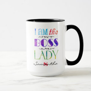 Personalisiert bin ich die Chef-Dame Typography Tasse