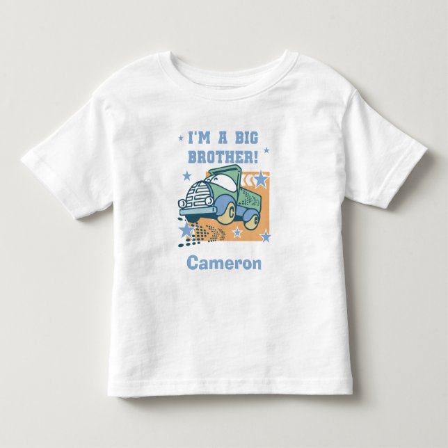 Personalisiert bin ich ein großer Bruder - LKW-T - Kleinkind T-shirt (Vorderseite)