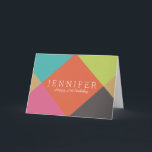 Personalisiert | Birthday Card Karte<br><div class="desc">Modern und farbenfroh gestaltete Diamanten,  die an Ihren Text angepasst werden können.</div>