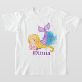 Personalisiert Birthday Girl Mermaid T-Shirt