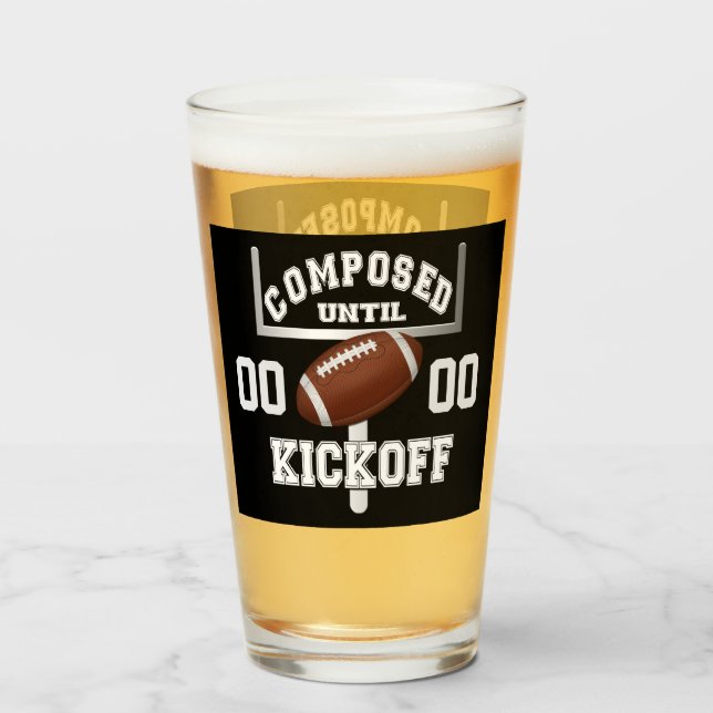 Personalisiert bis Kickoff Football Spaß zusammeng Glas (Vorne (Gefüllt))