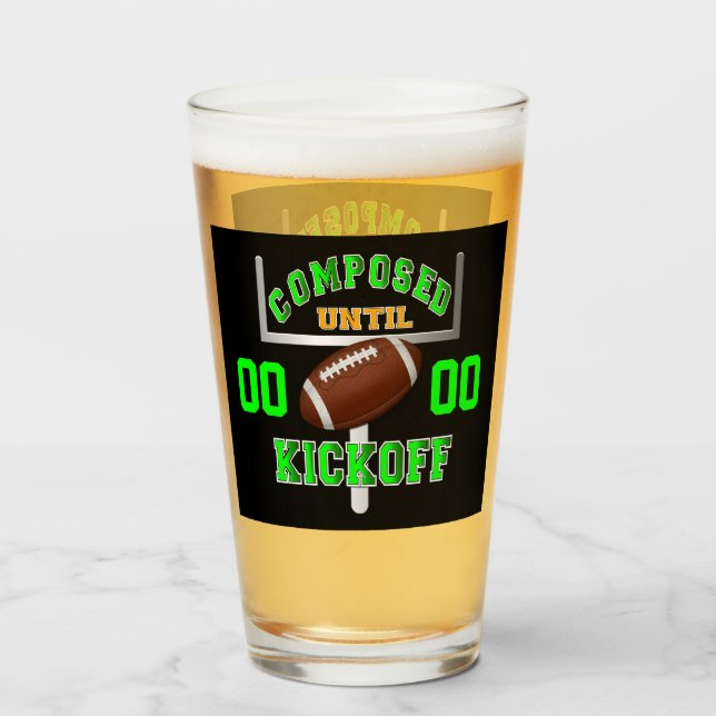 Personalisiert bis Kickoff-Fußball Glas (Vorne (Gefüllt))