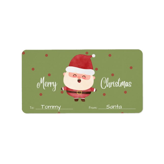 Personalisiert bis / Von Name Tag Weihnachtskleber Adressaufkleber (Vorne)