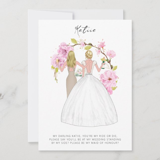 Personalisiert bist du meine Bridesmaid-Karte Einladung (Vorderseite)
