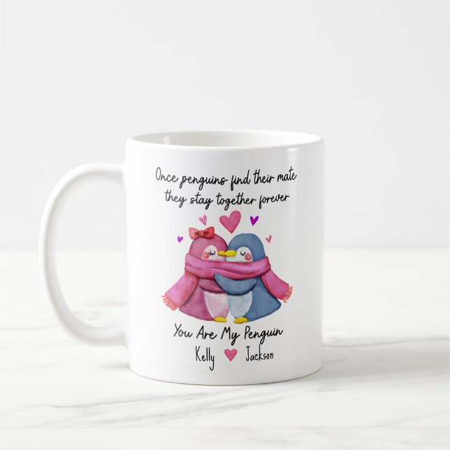 Personalisiert bist du meine Pinguin-Tasse für ein Kaffeetasse (Links)