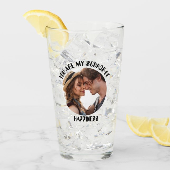 Personalisiert bist du meine Quelle des Glücks Fot Glas (Vorderseite Ice)