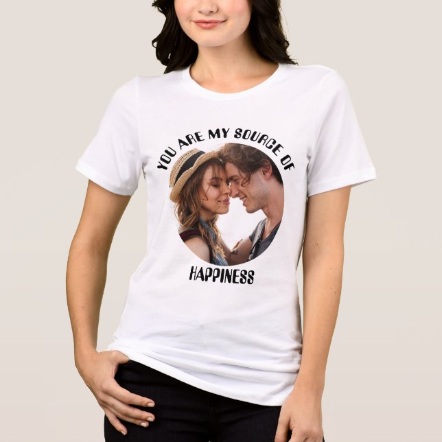 Personalisiert bist du meine Quelle des Glücks Fot Tri-Blend Shirt (Vorderseite)