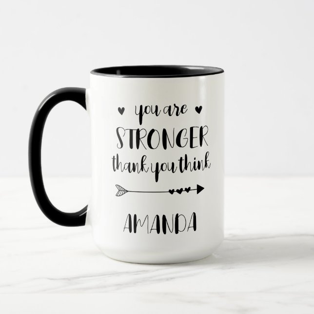 Personalisiert bist du stärker als du denkst tasse (Links)