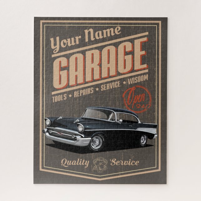Personalisiert Black 1957 Chevy Garage (Vertikal)