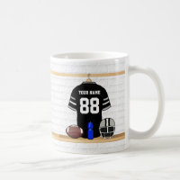 Personalisiert Black and Silver Gray Football Jers