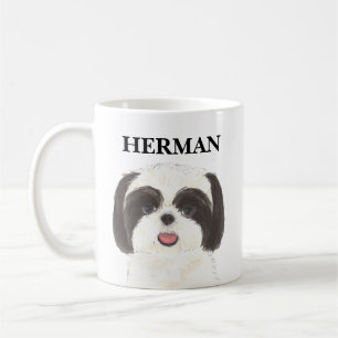 Personalisiert Black and White Shih Tzu Kaffeetasse